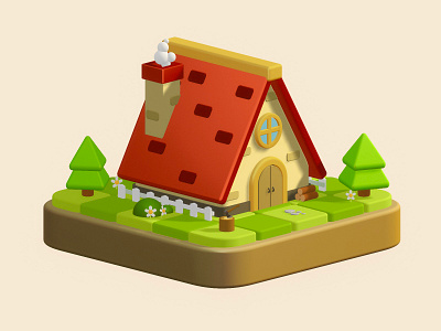 Tiny House - 3D Model 3d concept dribbble graphic design illustra illustration spline ui