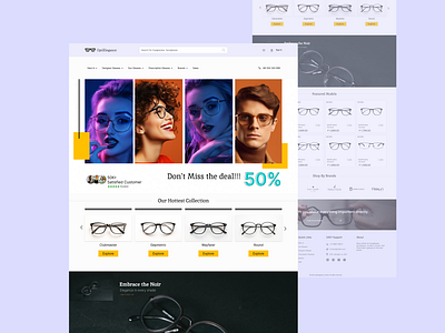 Eye Wear Glasses Website Design animation graphic design motion graphics ui ui ux website website design