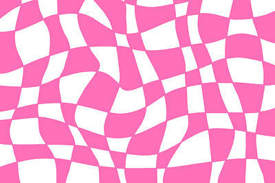 Wavy Gingham abstract check clueless gingham illustration pattern pink surface pattern design trippy