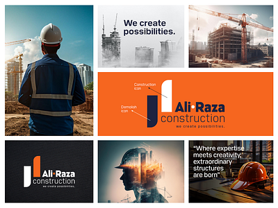 AliRaza Construction Logo Design branding construction graphic design logo logodesign realestate