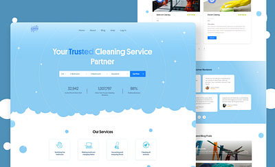 Cleaning Website branding graphic design landing page ui