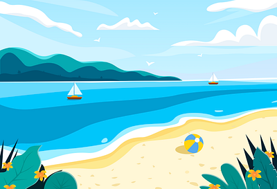 An illustration about the seaside graphic design illustrations