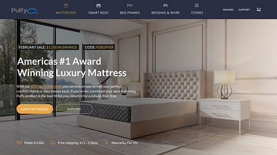 Puffy Mattress Website Design branding figma ui website