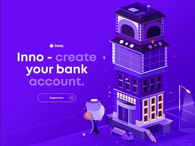 Inno - Registration process on digital banking platform animation application banking digital design fintech illustration motion onboarding platform product design registration ux design web app