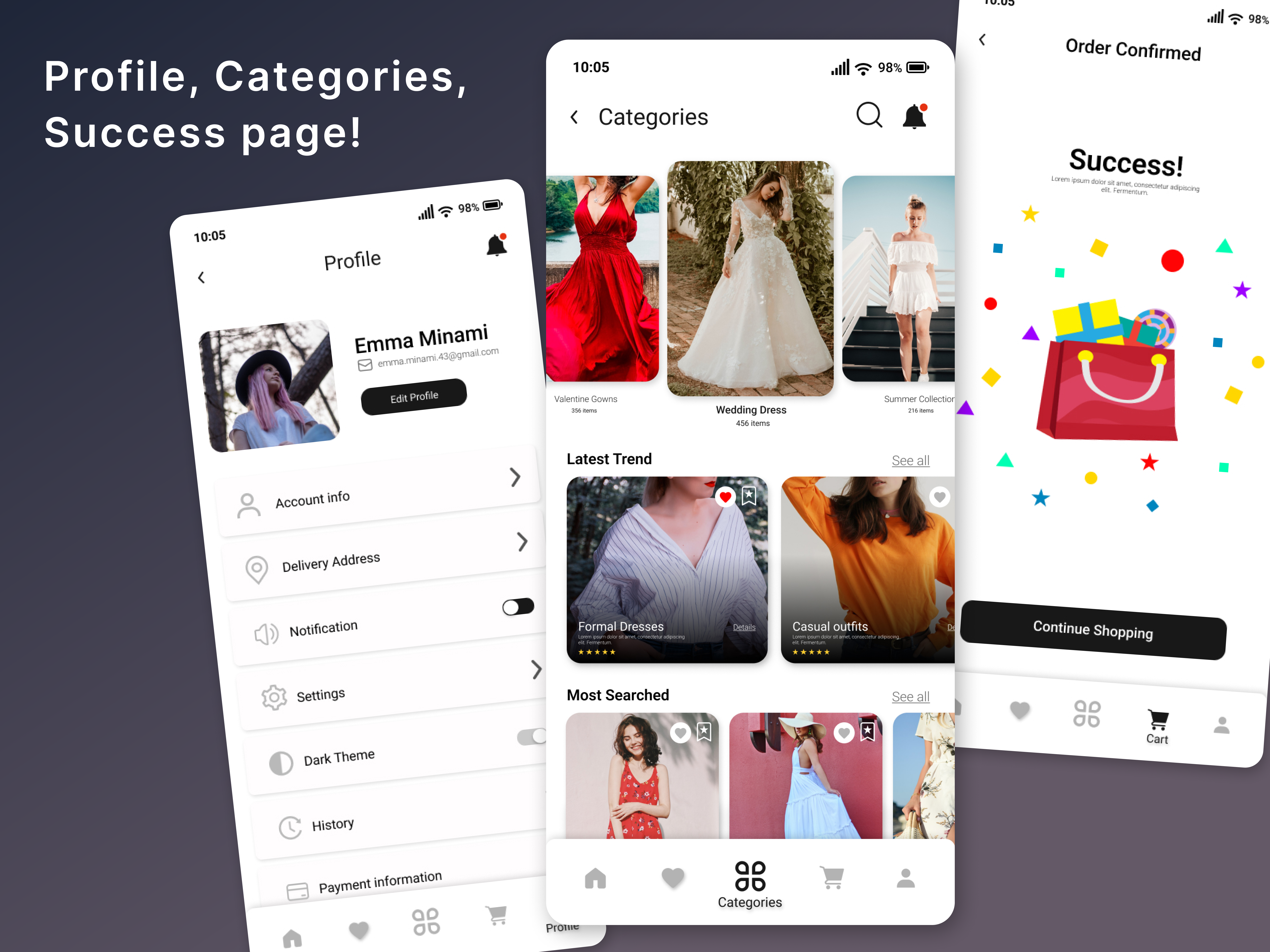E-commerce (Fashion) shopping app UI UX Design by Fariha Tasnim Shifa ...
