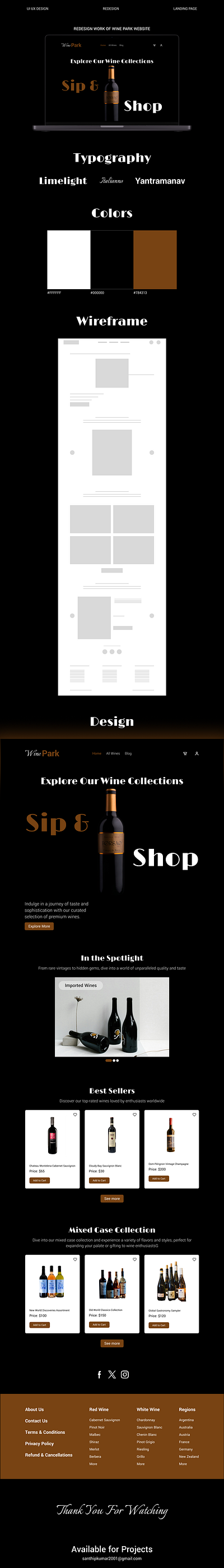 Redesign work of WinePark Website buttons case study colors landing page redesign shopping typography ui ui ux design ux web design wine