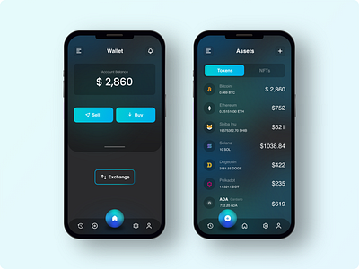 Crypto Wallet App mockups product design ui user experience design user interface design ux