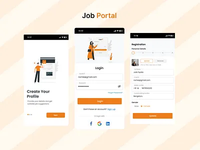 Job Portal app ui ux