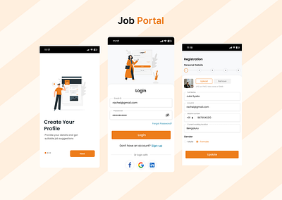 Job Portal app ui ux