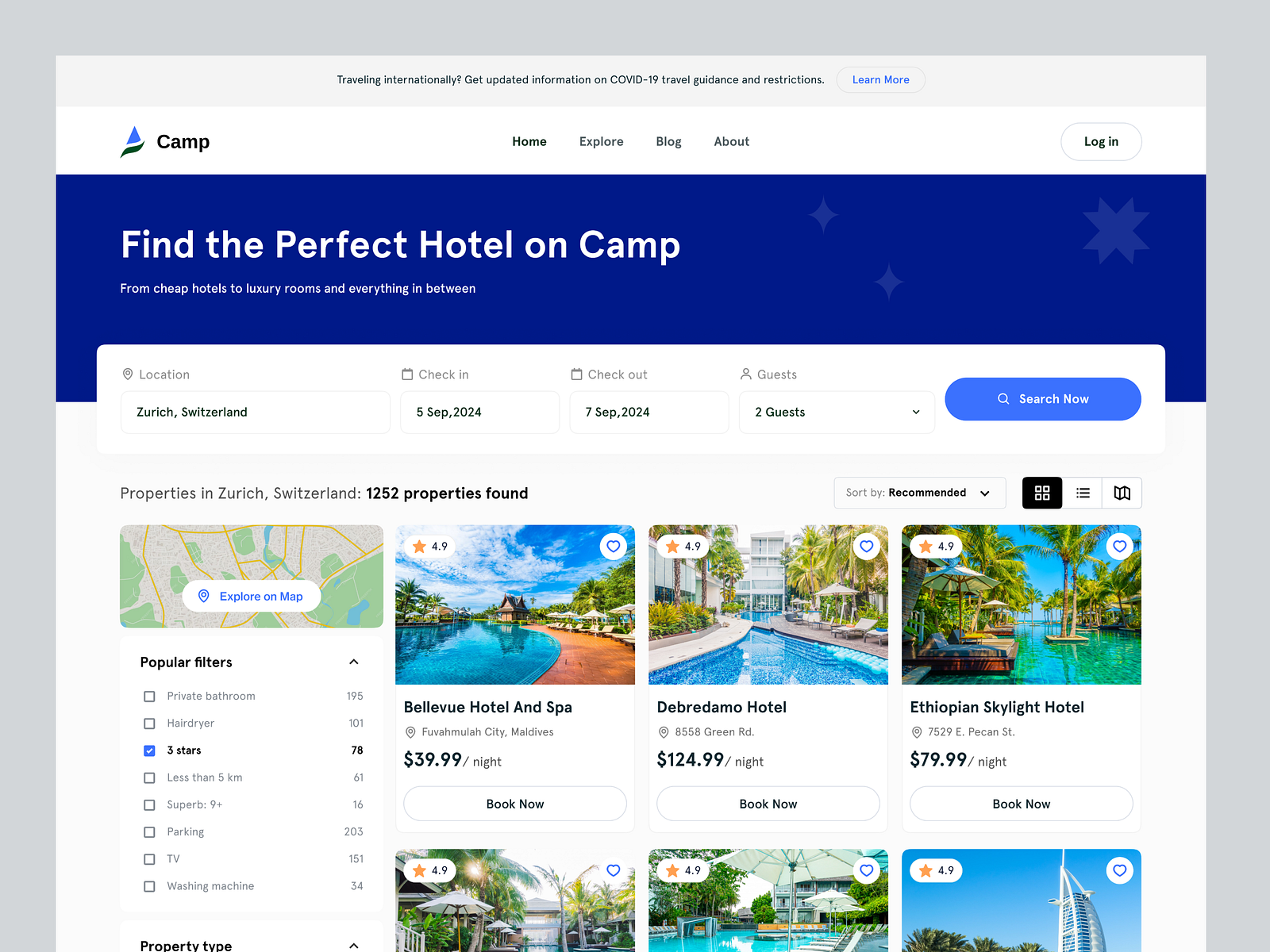 Camp - Hotel Booking Website by Pulok Paul | UX/UI & Web Designer on ...