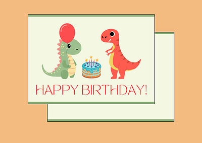 Dinosaur Birthday Card birthday card canva design dinosaur birthday card graphic design illustration kids birthday card