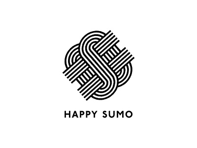 Happy Sumo asian branding graphic design icon identity logo mark minimal simple symbol