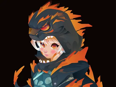 GIRLZILLA animation character concept art digital illustration digitalart godzilla graphic design illustration illustrator ui vector website