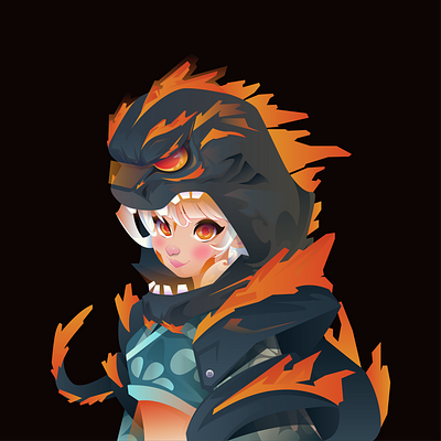 GIRLZILLA animation character concept art digital illustration digitalart godzilla graphic design illustration illustrator ui vector website