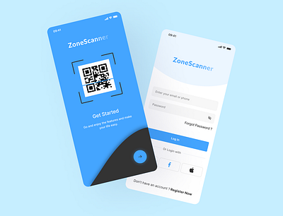 Zone QR Code Scanner App appdesign mobileapp mobileappdesign ui uidesign uiux userinterfacedesign