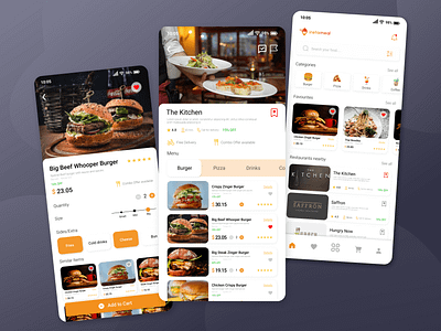 Food delivery app screen UI UX Design app application branding burger cart design food delivery graphic design home screen illustration mobile app online delivery restaurent ui ui design ui ux user experience user interface ux vector