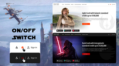 On/Off Switch - Star Wars dailyui interface landing onoff onoff switch star wars switcher toggle ui ux uxui