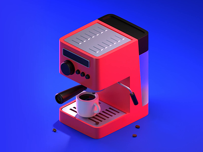 Сoffee machine 3d animation bright coffee graphic design modern motion graphics
