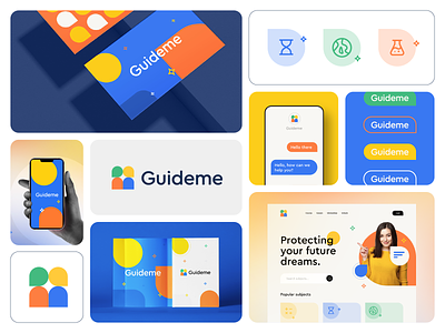 Guideme Brand Visual Identity abstract app branding clever education edutech finance fintech learning logo mark minimal money payment saas school student technology unversity web