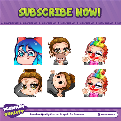 Chibi Gilr Emotes For Twitch By Hachiko__art