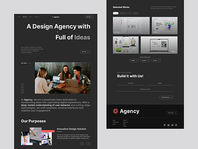 Agency - Agency Website UI Kit agency clean company profile dark home page landing page minimal pixlayer site swiss design ui8 web design website