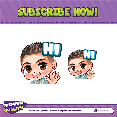 Waving Hi Twitch Emote By Hachiko__art design discord emotes facebook emotes illustration loyalty badges sub badges sub emotes twitch emotes youtube emotes