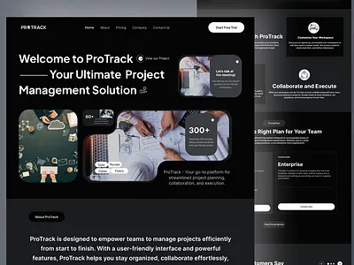 PROTRACK - Project Management Saas Landing Page agency agile project management saas best project management saas branding business chart construction project design header illustration landingpage management project landing project management project management software project managemnet saas saas html saas landing saas website software services ui