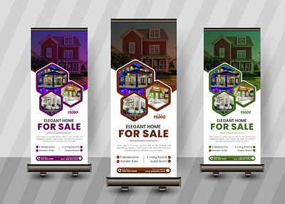 Modern Real-Estate Roll-Up banner design. professional