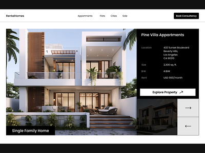 Real Estate Rental bento bento grid bento grid website bento grid website design black and white theme clean and minimal design landing page latest website design minimal website design property rental website rental website trending web design ui ui design website design