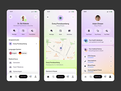 EveryHealth iOS App app gradient health ios maps mobile queer ui ux