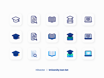University Icon Set back to school book college education icon icon design icon set school ui university