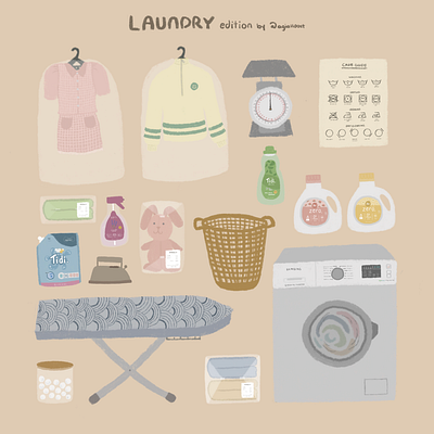 Laundry Elements animation design graphic design illustration vector