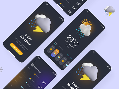 Daily Weather🌦️ App UI Design android app app design ui application forcast graphic design ios mobile mobile app temperature ui design uiux weather
