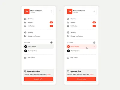 Menu clean ui userinterface ux