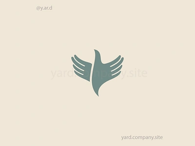 Bird from hands logo bird branding dove eagle falkon fingers freedom graphic design hands hawk icon logo logodesign logotype sign vector wings