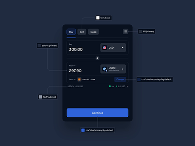 Kado: Figma Variables blockchain blue clean colors crypto dark dark mode design design system developers figma finance minimal modern styles ui ux variables web3 widget