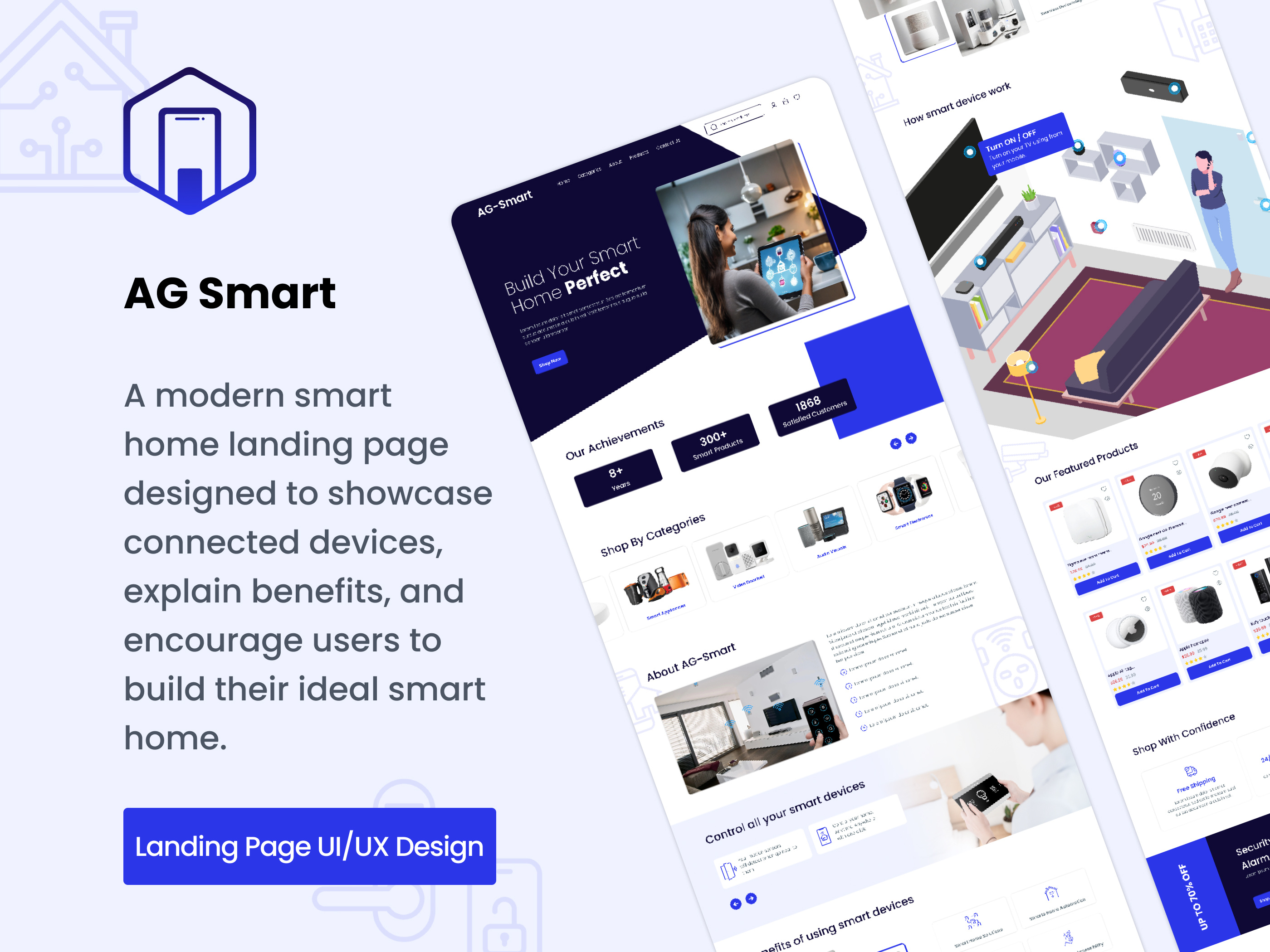 Smart Home Landing Page – Innovative Home Automation Web Design home automation home automation website design smart home smart home landing page smart home website smart home website design smart home website designs smart house landing page ui design uiux design webdesign webpage design website design