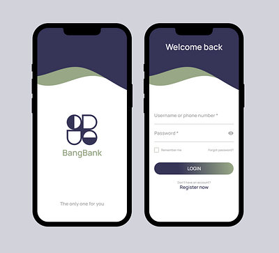 login screen for a bank online app