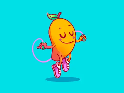 Skipping Mango branding character character design illustration mango