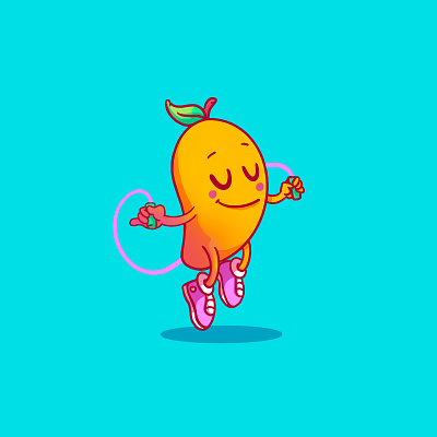 Skipping Mango branding character character design illustration mango
