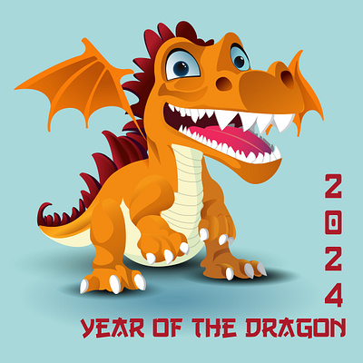 Year's of the dragon graphic design ill illustration typography vector