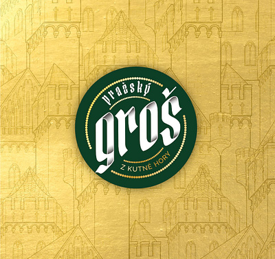 Pražský groš branding logo print typography