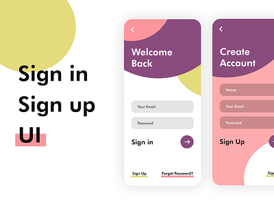 Sign in Sign up UI