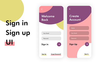 Sign in Sign up UI