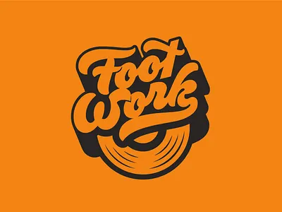 Foot Work - Record Shop Logotype bold branding cd design funky graphic design hand lettering illustration juicy lettering logo logotype music new york record script shop wordmark