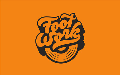 Foot Work - Record Shop Logotype bold branding cd design funky graphic design hand lettering illustration juicy lettering logo logotype music new york record script shop wordmark