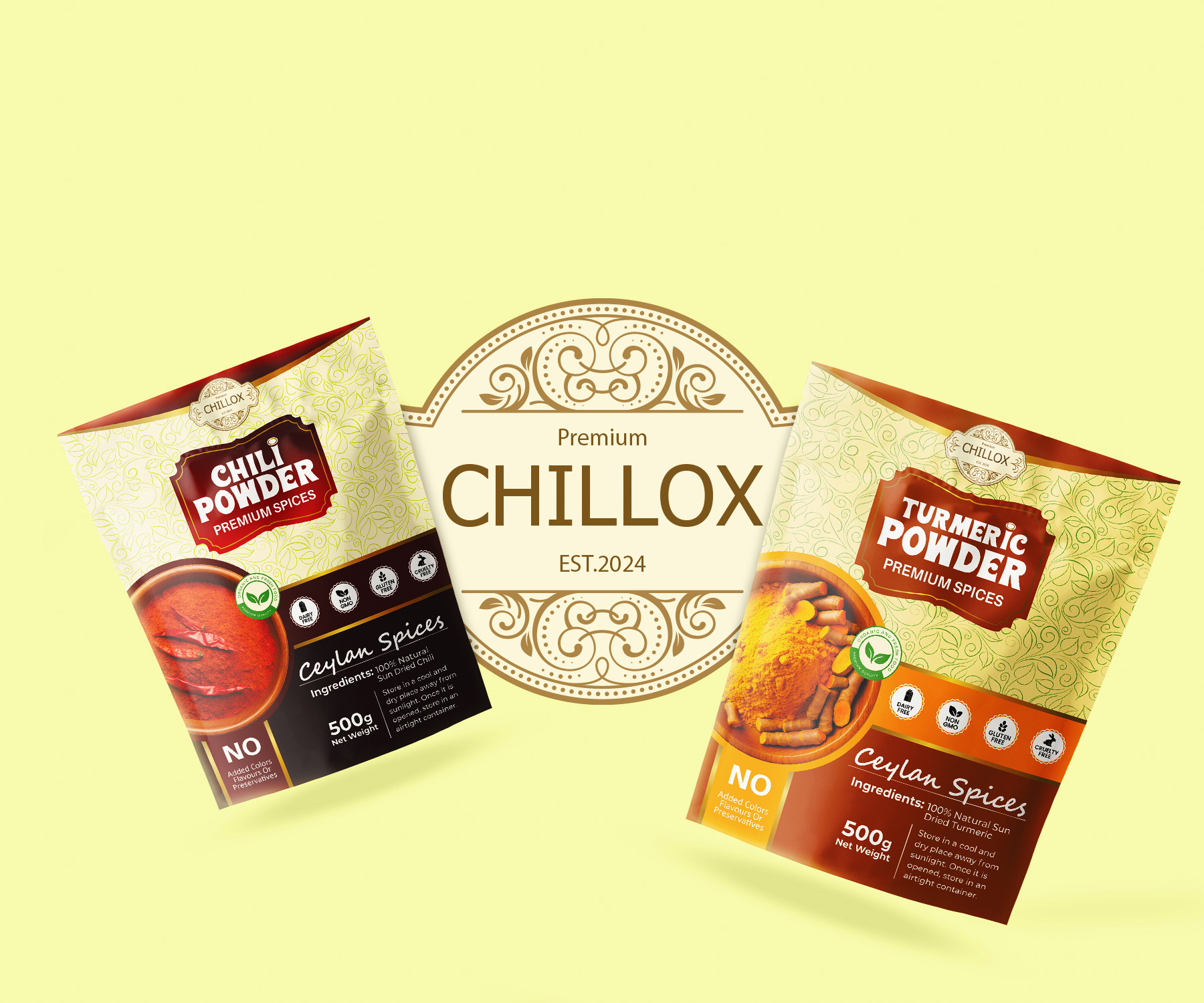 Chillox Spice Pouch Packaging branding chili chili powdwe design designing food food packaging label design packaging pouch pouch design pouch packaging spice spices packaging turmeric turmeric powdwer