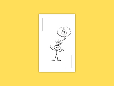 The Aspirations of a Stick Figure - Stick man dreaming Money dreaming money financial freedom investment mindset motivation poster simple stick king stick man thinking wall art wealth white background