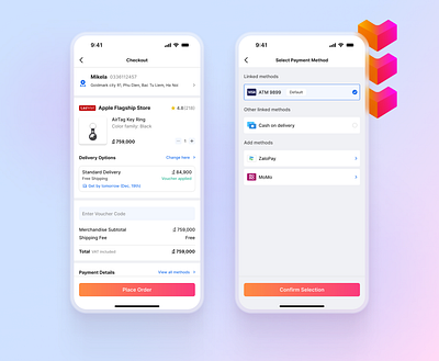 Redesigning Lazada's Checkout checkout daily ui flat design lazada light mode mobile app redesign shopping app