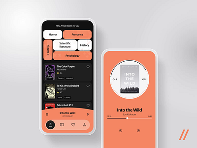 Audio Book Mobile iOS App android animation app app interaction audio book branding design graphic design ios mobile motion graphics online read service typography ui ux vector